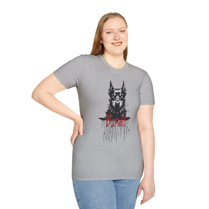 Doberman Portrait T-Shirt — "Warm Amour" Graphic Tee for Dog Lovers