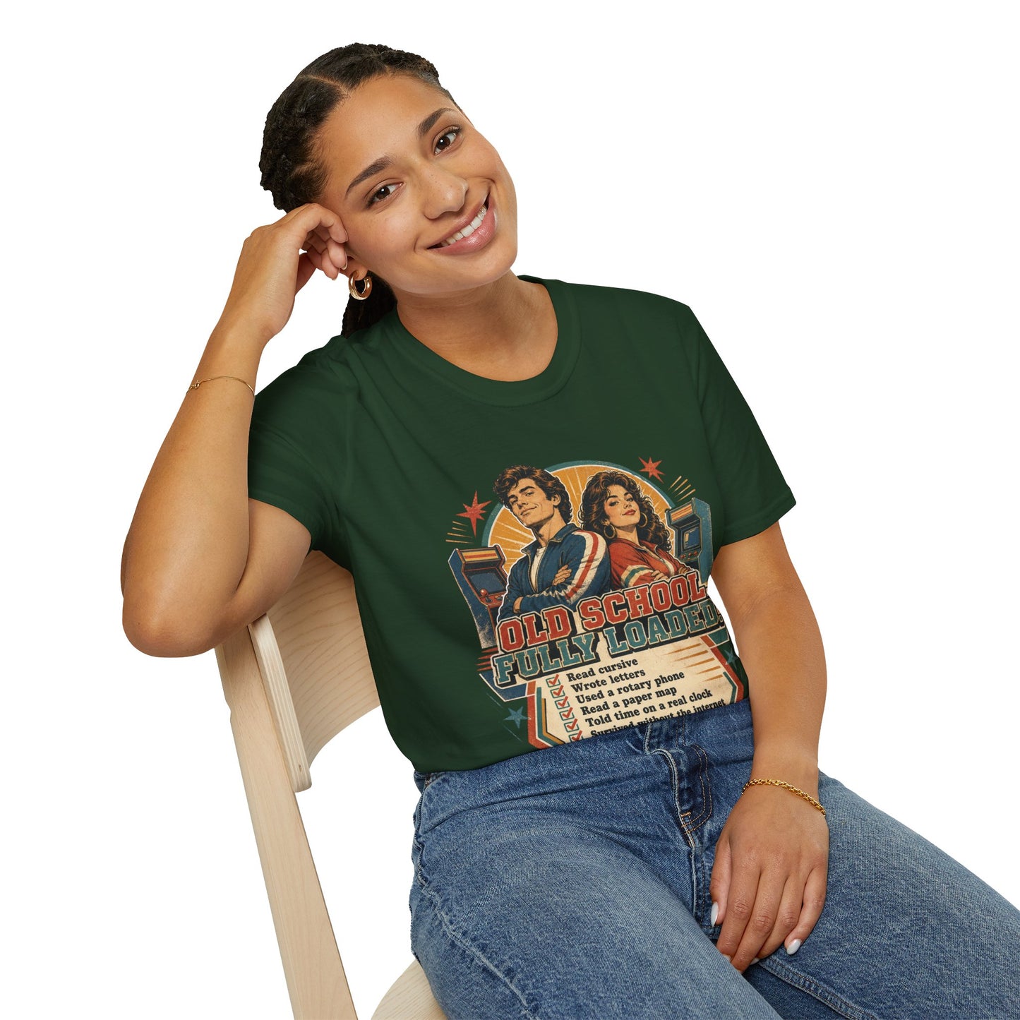 T-Shirt — Retro 'Old School' Arcade Couple Vintage Gamer Tee