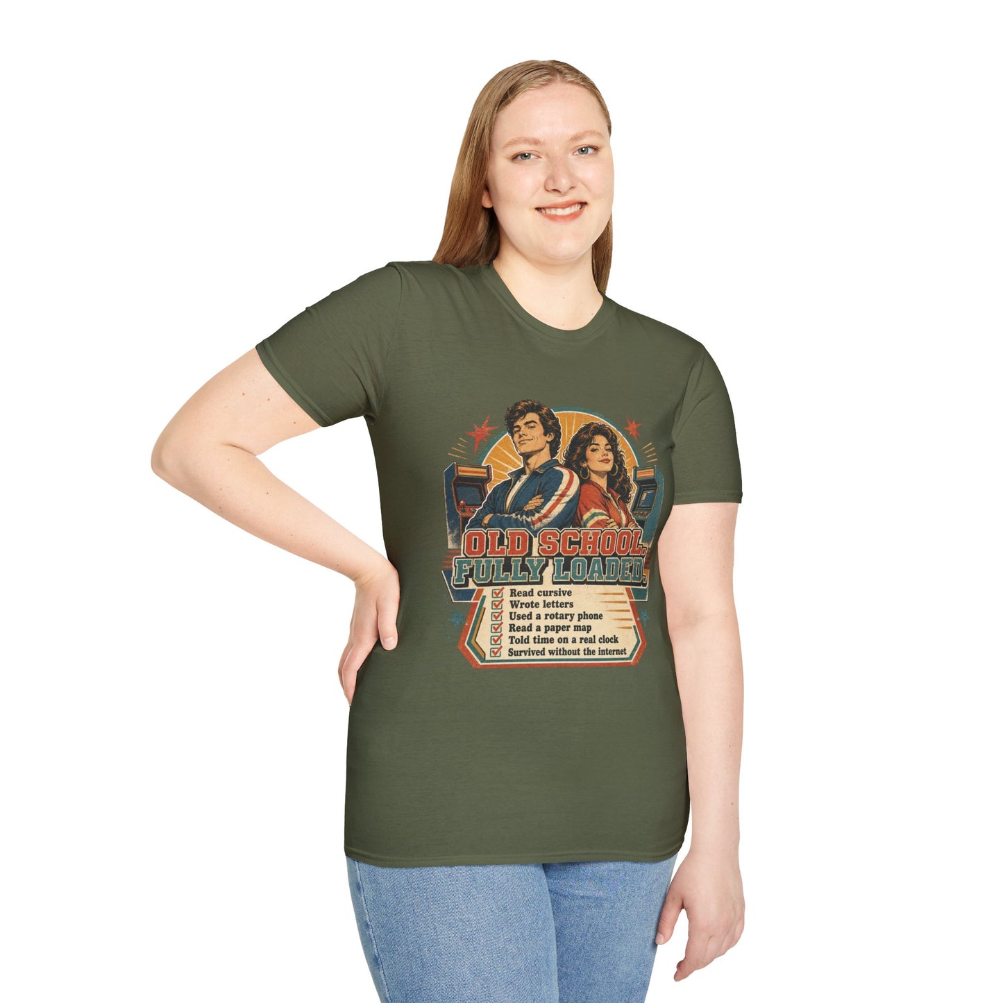 T-Shirt — Retro 'Old School' Arcade Couple Vintage Gamer Tee