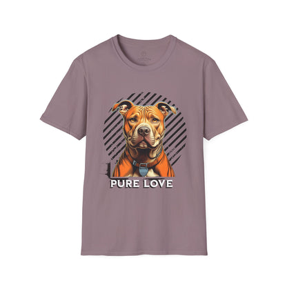 Unisex Softstyle T-Shirt - Pure Love Pitbull Graphic Tee
