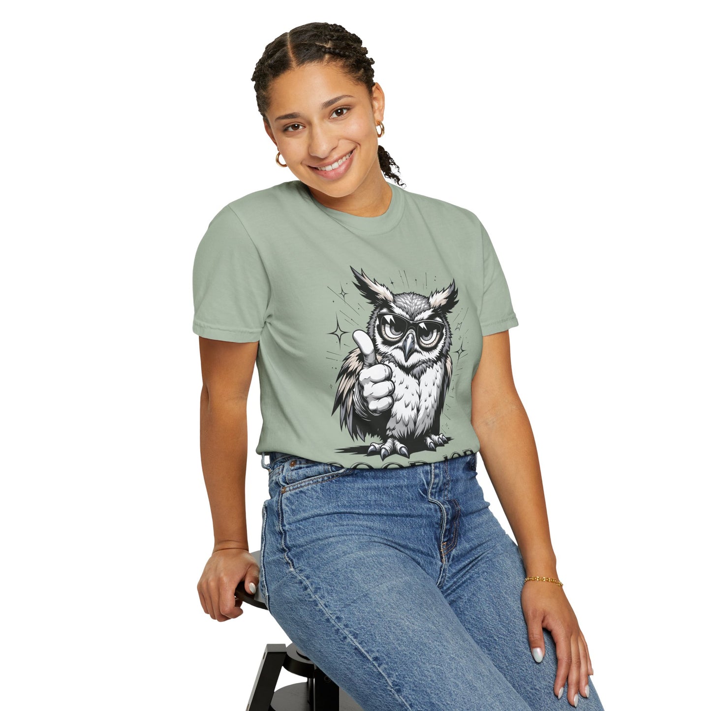 Good Job Owl T-Shirt — Thumbs-Up Retro Owl Graphic Tee