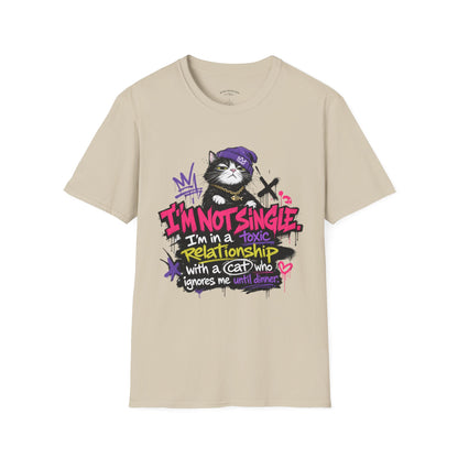 T‑Shirt — “I’m Not Single: I’m in a Toxic Relationship with a Cat” Graphic Tee