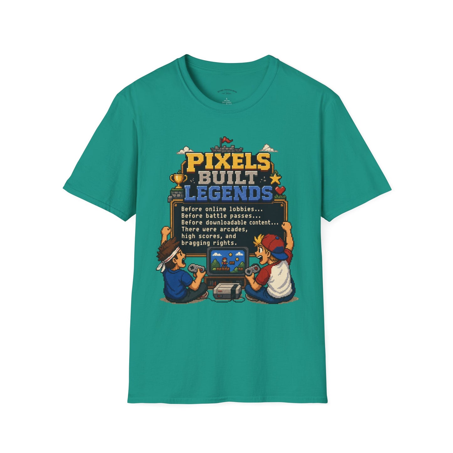 Pixels Built Legends T‑Shirt — Retro Gaming Nostalgia Tee