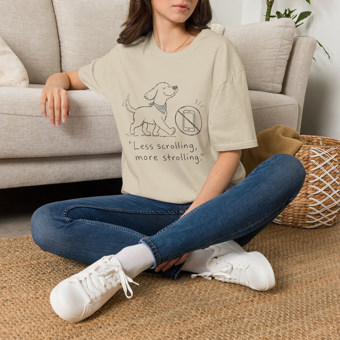 Less Scrolling, More Strolling Dog T-Shirt