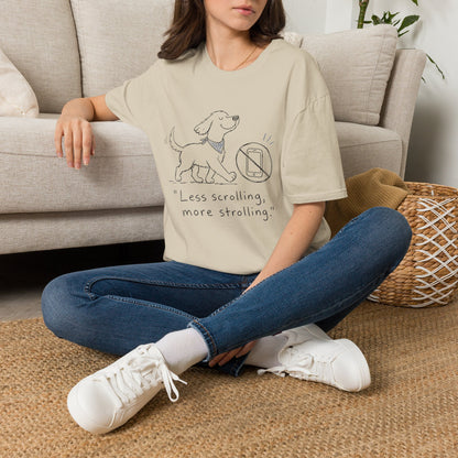Less Scrolling, More Strolling Dog T-Shirt