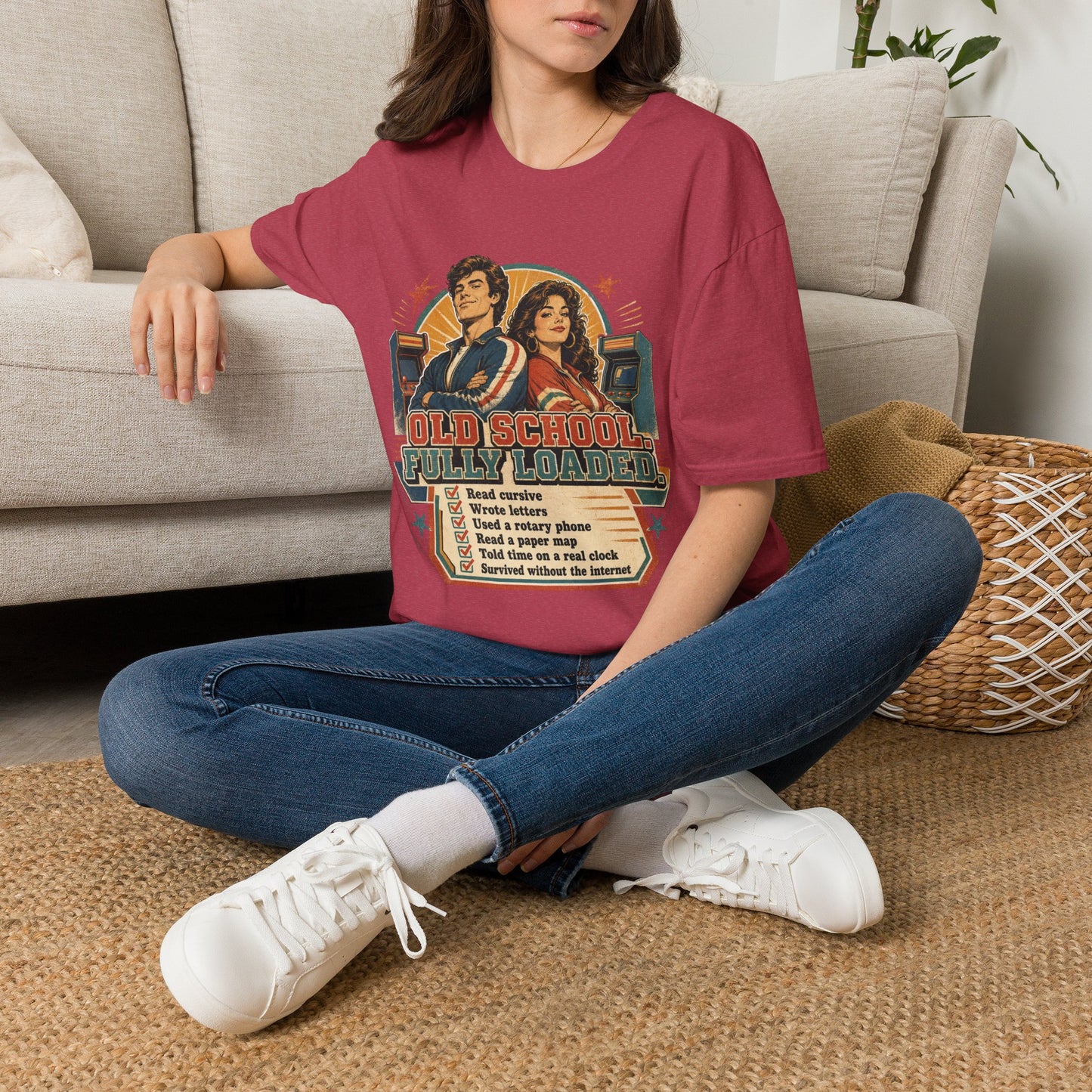 T-Shirt — Retro 'Old School' Arcade Couple Vintage Gamer Tee