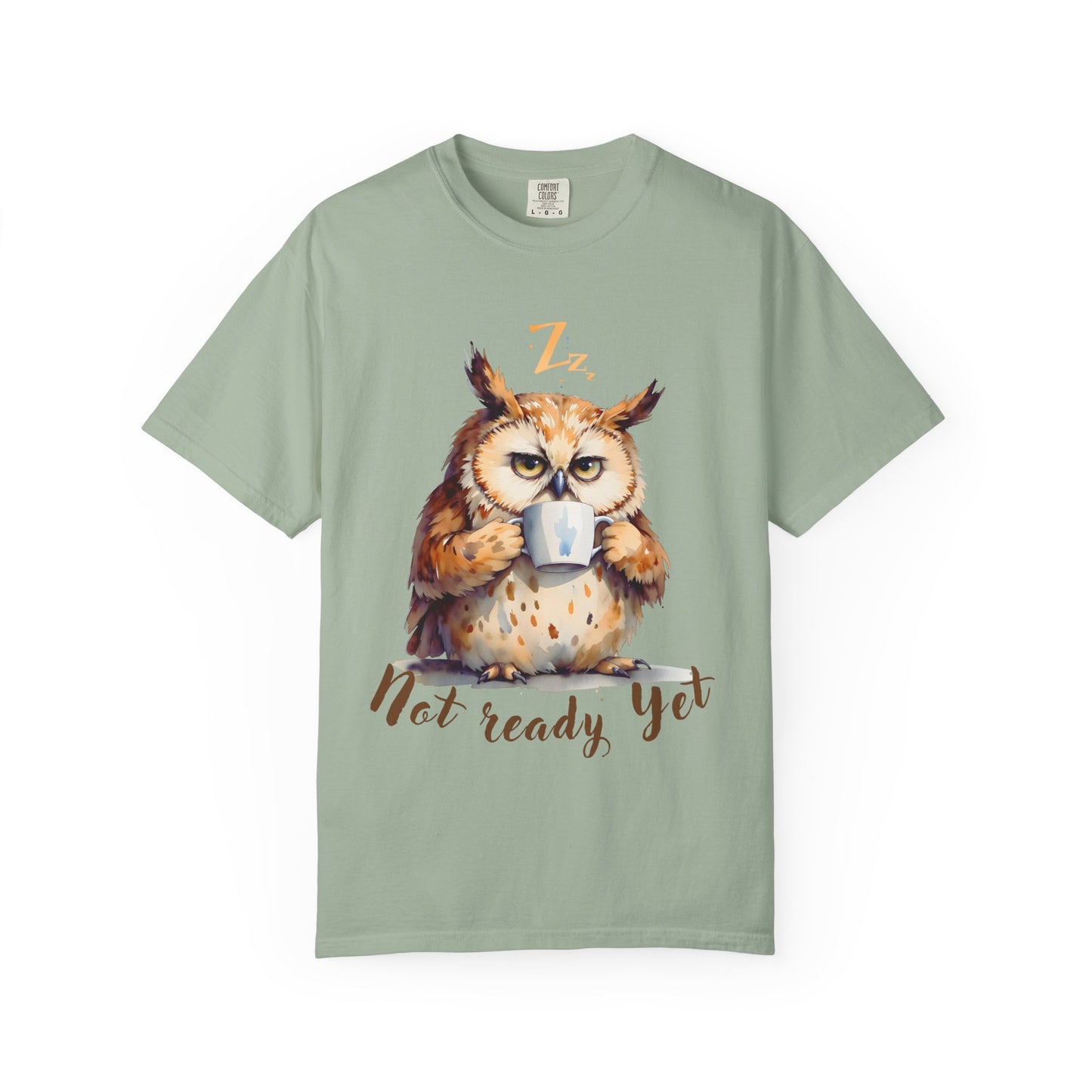 Not Ready Yet Owl T-Shirt — Cute Coffee Morning Graphic Tee