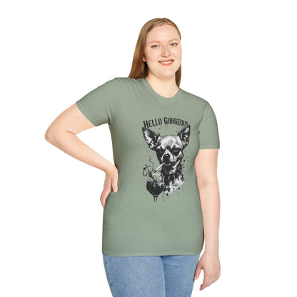 Chihuahua 'Hello Gorgeous' Tee - Cute Dog Graphic T-Shirt