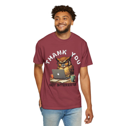 Owl 'Thank You, Not Interested' Graphic T-Shirt