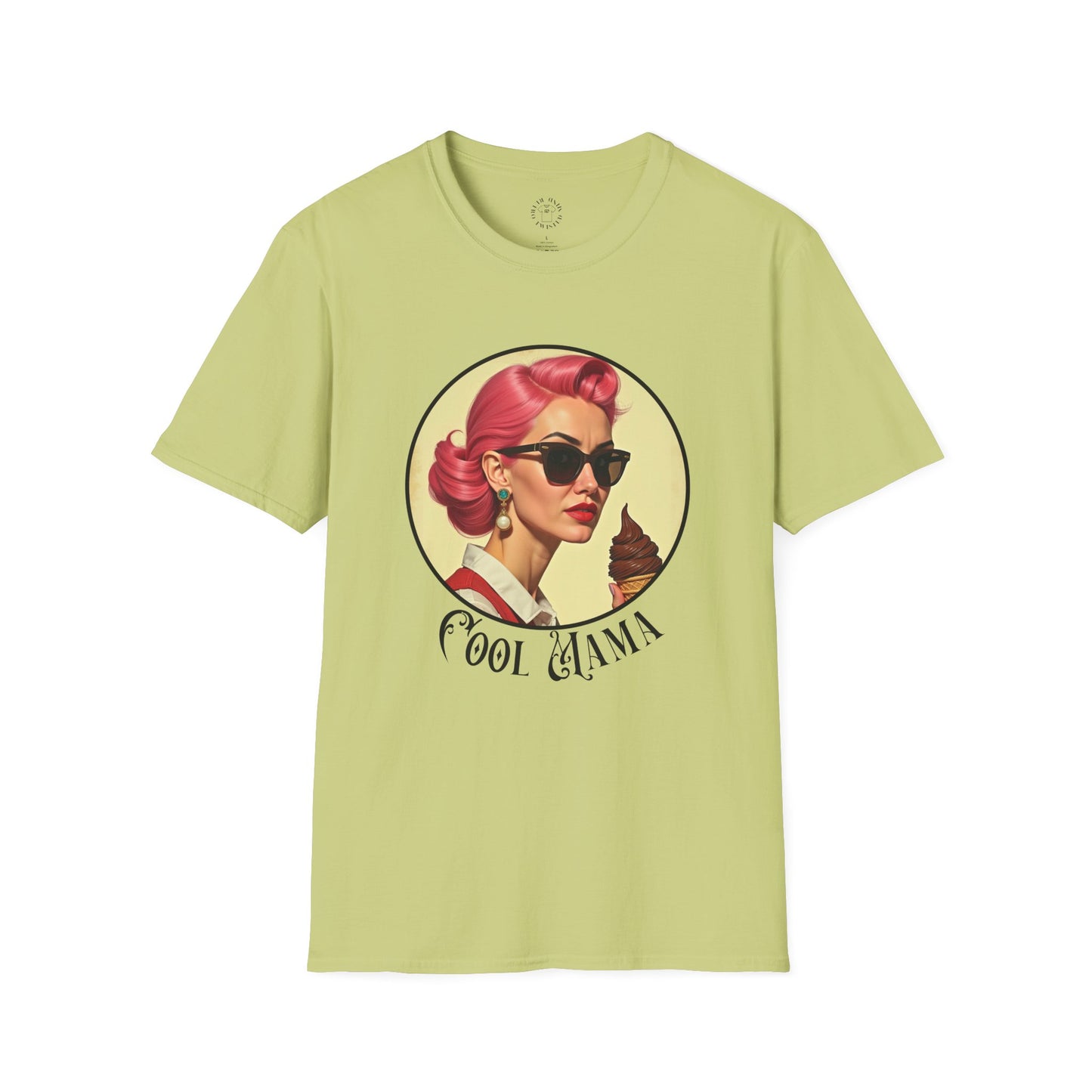 Cool Mama Vintage Graphic Unisex Softstyle T-Shirt,mama,mom and ice cream