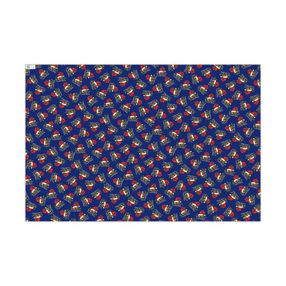 Christmas Gift Wrap Paper — Santa Sleigh & Presents Pattern