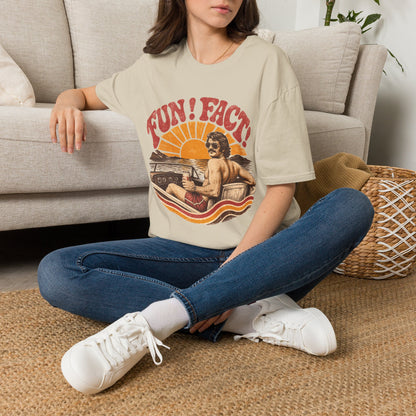 Retro 'FUN! FACT!' Surf Tee — Vintage Sunset Beach Graphic T-Shirt