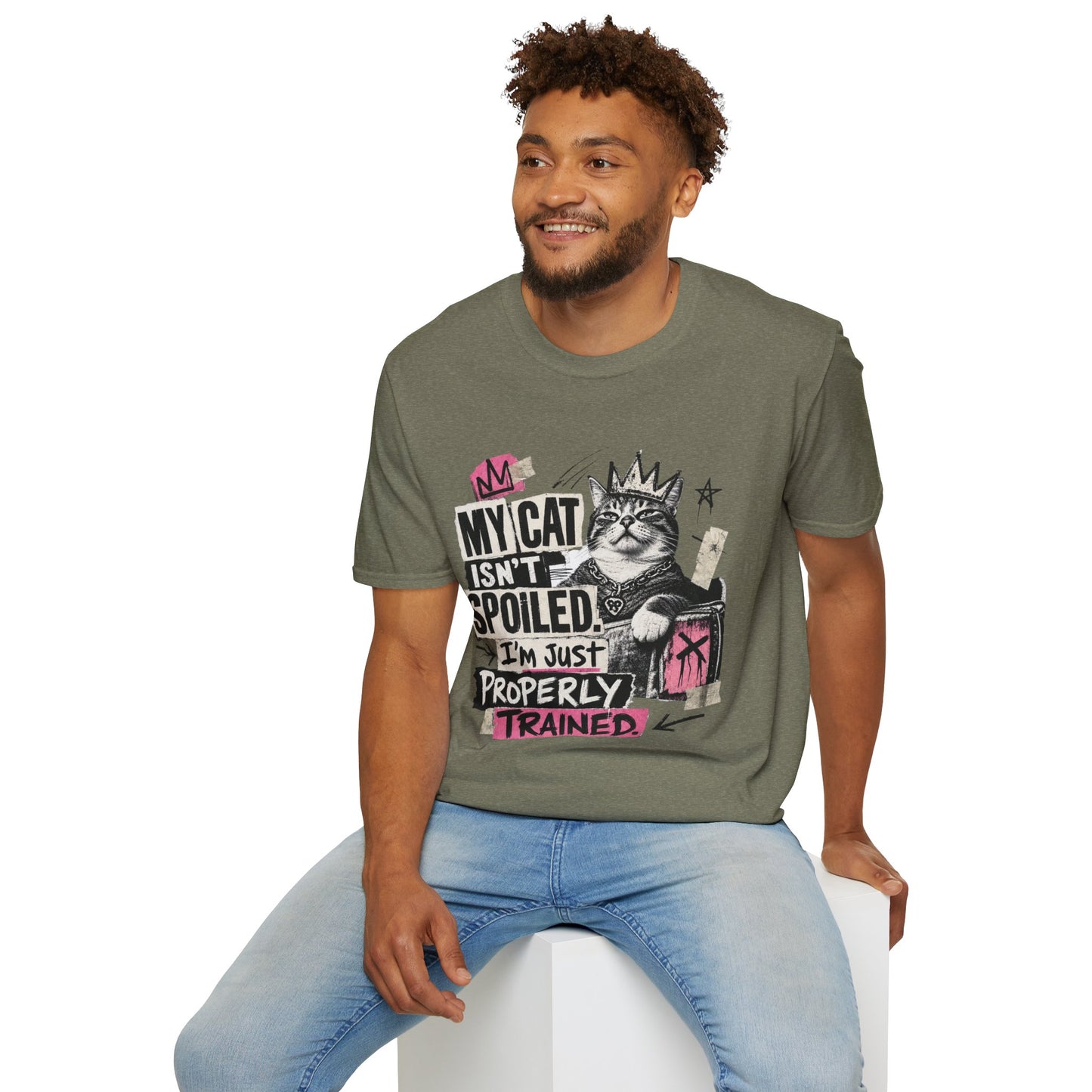 Cat T-Shirt — “My Cat Isn’t Spoiled, I’m Just Properly Trained” Graphic Tee