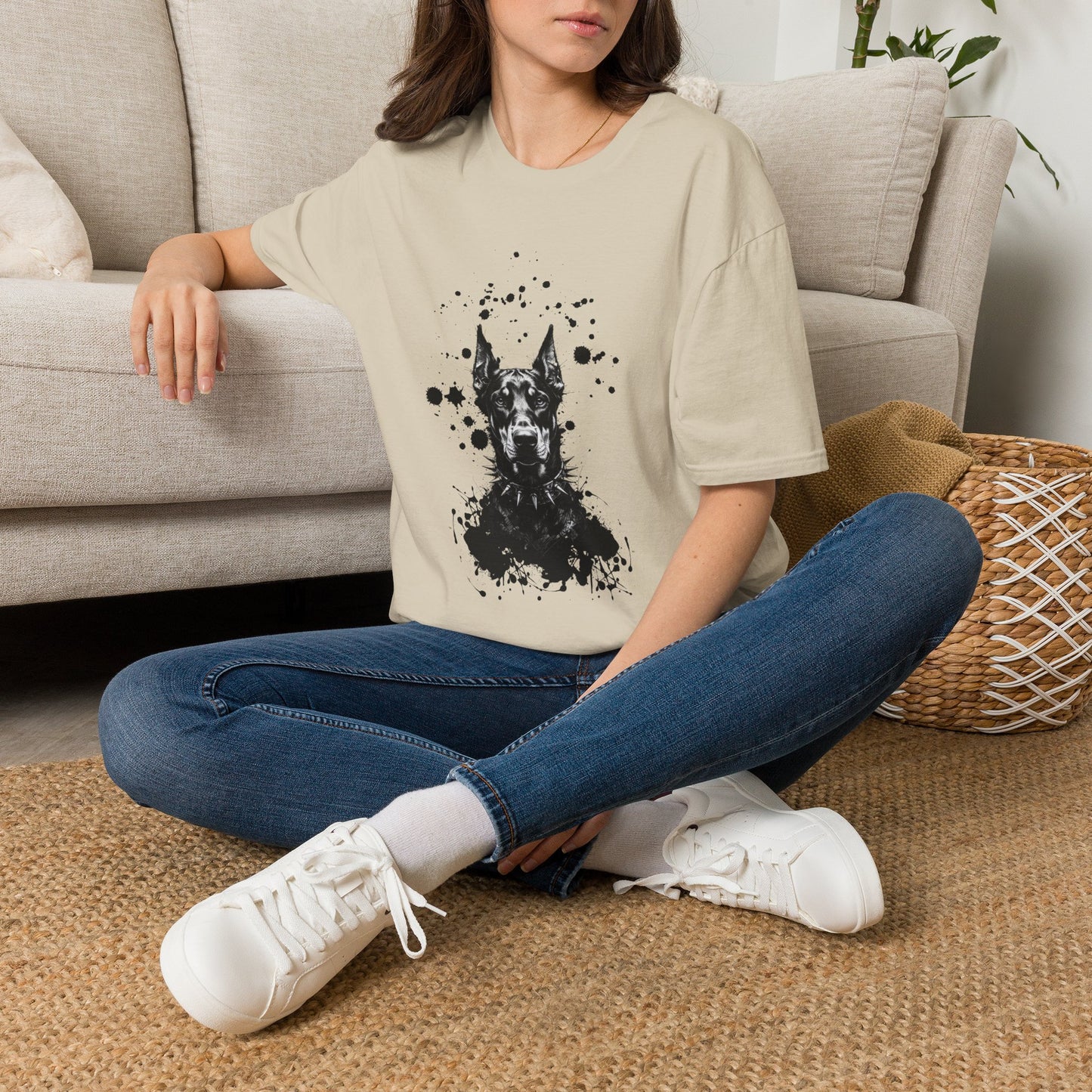 Doberman Ink Splatter T-Shirt