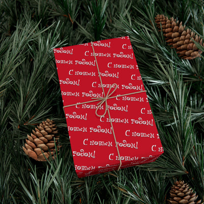 Wrapping Paper — Red Russian "С Новым Годом!" Holiday Gift Wrap