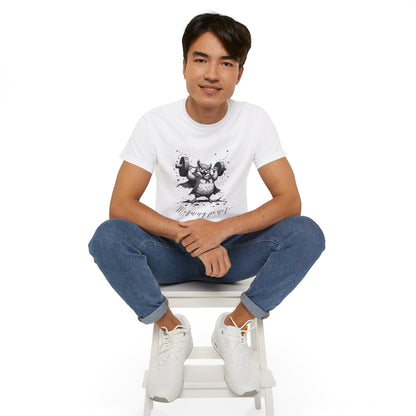 Weightlifting Owl Graphic Tee — "Morning Power" Fitness T-Shirt