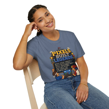 Pixels Built Legends T‑Shirt — Retro Gaming Nostalgia Tee