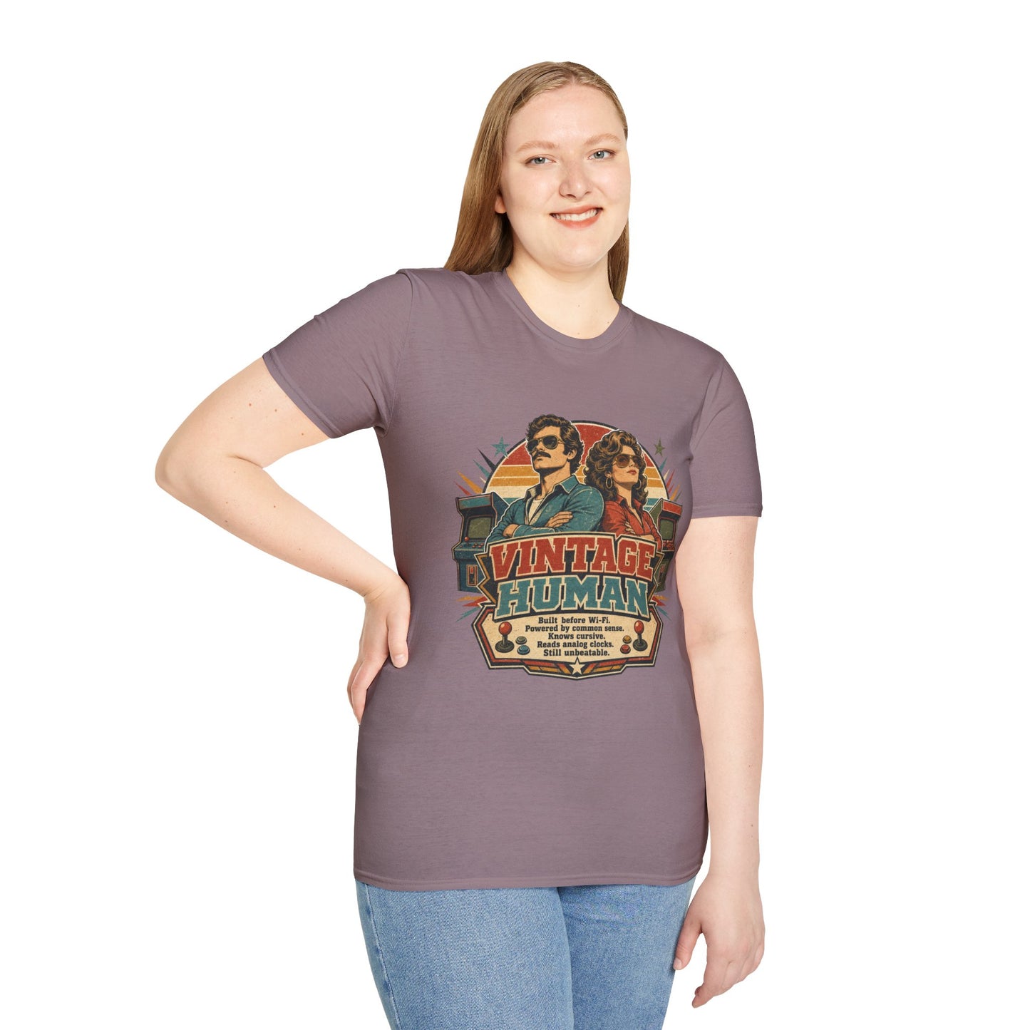 Vintage Human T-Shirt — Retro 70s Duo Graphic Tee