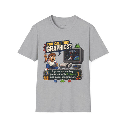 T-Shirt — "You Call This Graphics?" Retro Gamer Vintage Video Game Tee