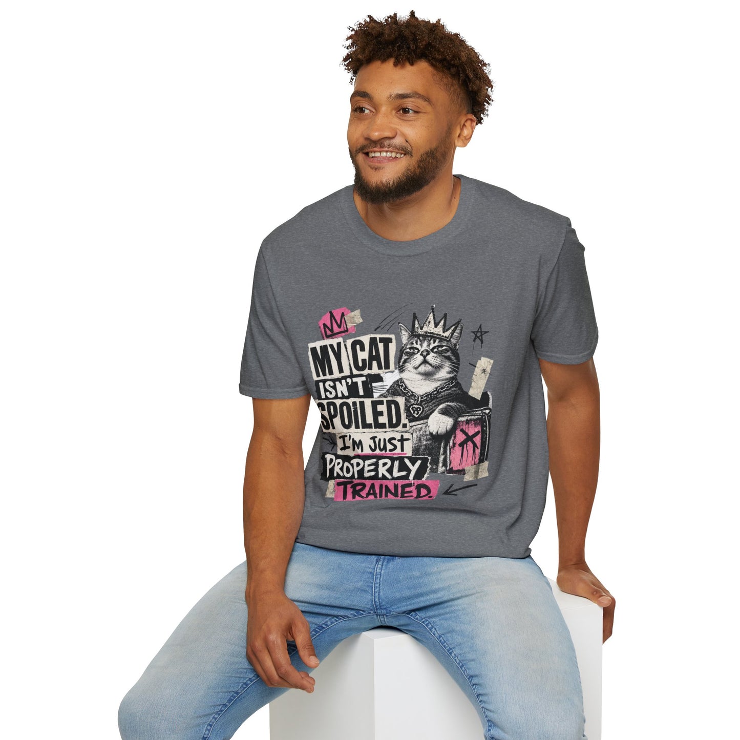 Cat T-Shirt — “My Cat Isn’t Spoiled, I’m Just Properly Trained” Graphic Tee