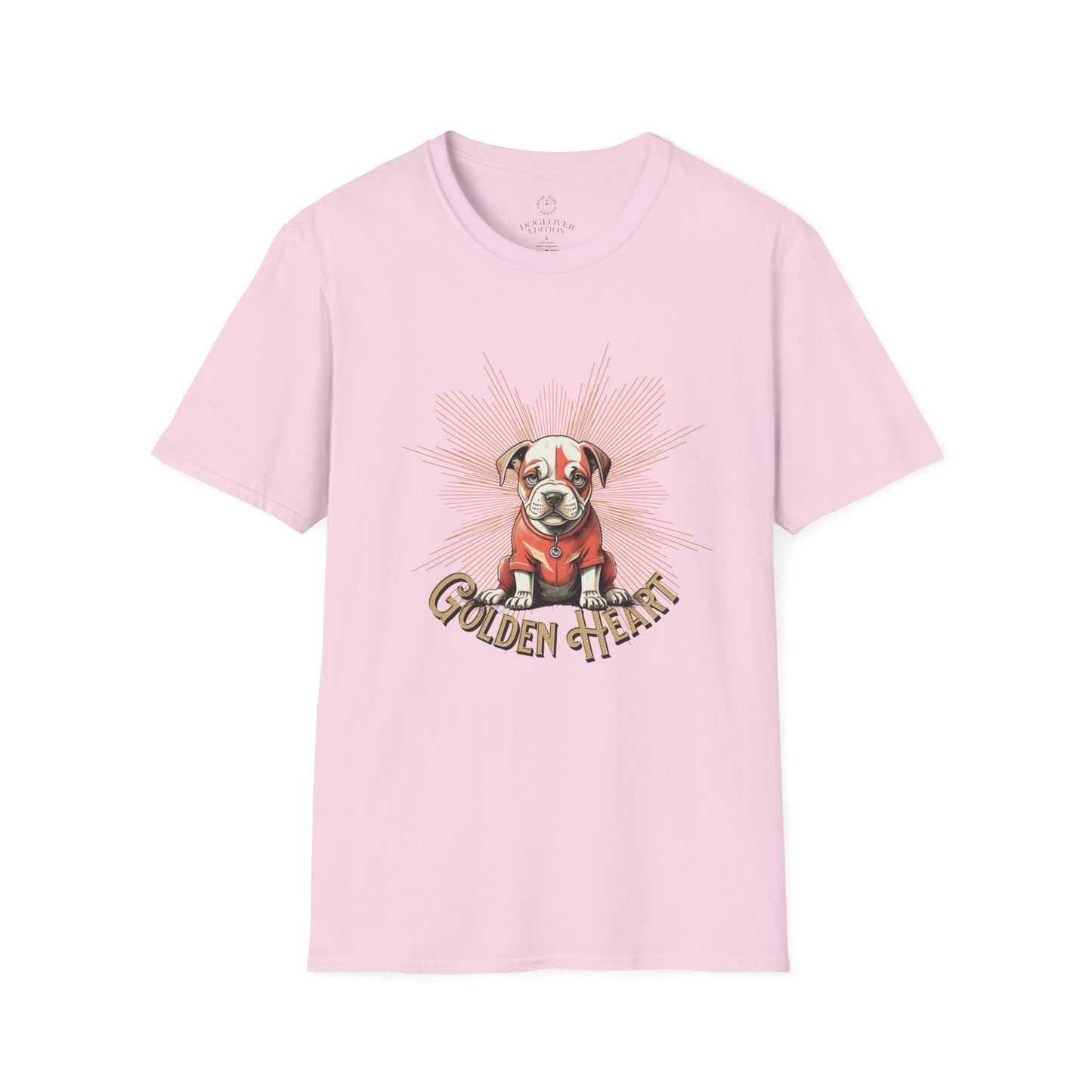 Golden Heart Dog Art Unisex T-Shirt, Animal Lover Gift, Pet Enthusiast Tee, Casual Wear, Birthday Gift, Cute Dog T-Shirt