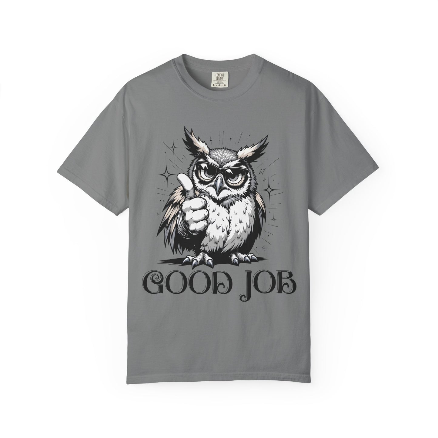 Good Job Owl T-Shirt — Thumbs-Up Retro Owl Graphic Tee