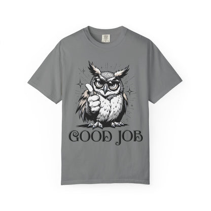 Good Job Owl T-Shirt — Thumbs-Up Retro Owl Graphic Tee