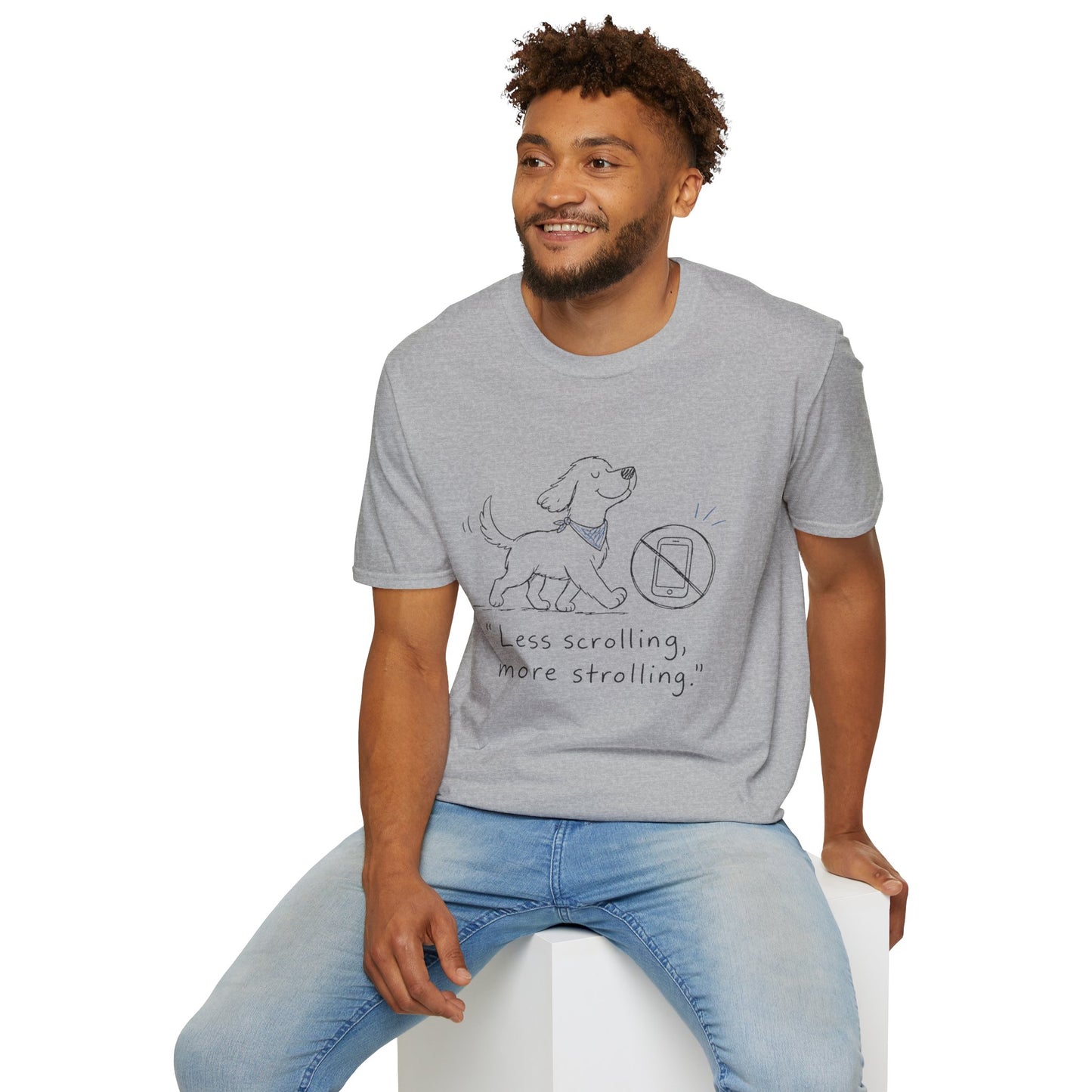 Less Scrolling, More Strolling Dog T-Shirt