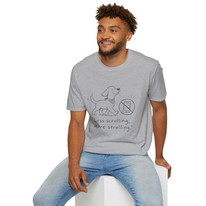 Less Scrolling, More Strolling Dog T-Shirt