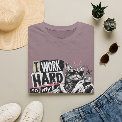 Cat Graphic T-Shirt — "I Work Hard So My Cat Can Live the Lifestyle I Deserve"