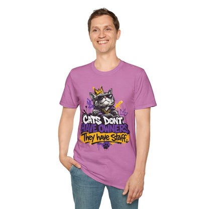Cat Graphic Tee — "Cats Don't Have Owners They Have Staff"