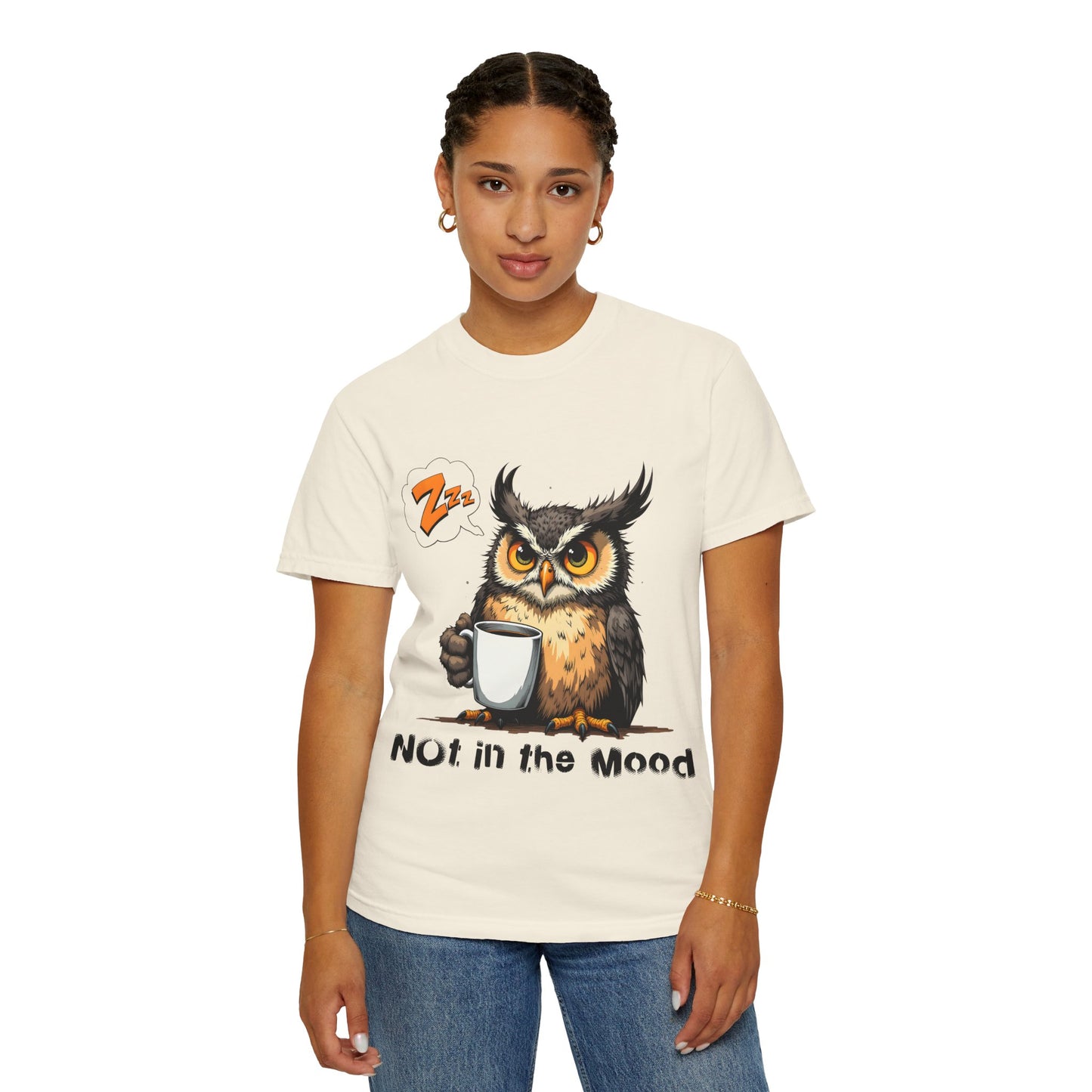Not In The Mood Owl T-Shirt — Funny Sleepy Owl Coffee Tee