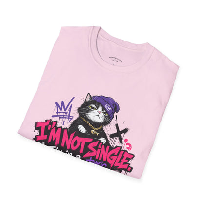 T‑Shirt — “I’m Not Single: I’m in a Toxic Relationship with a Cat” Graphic Tee