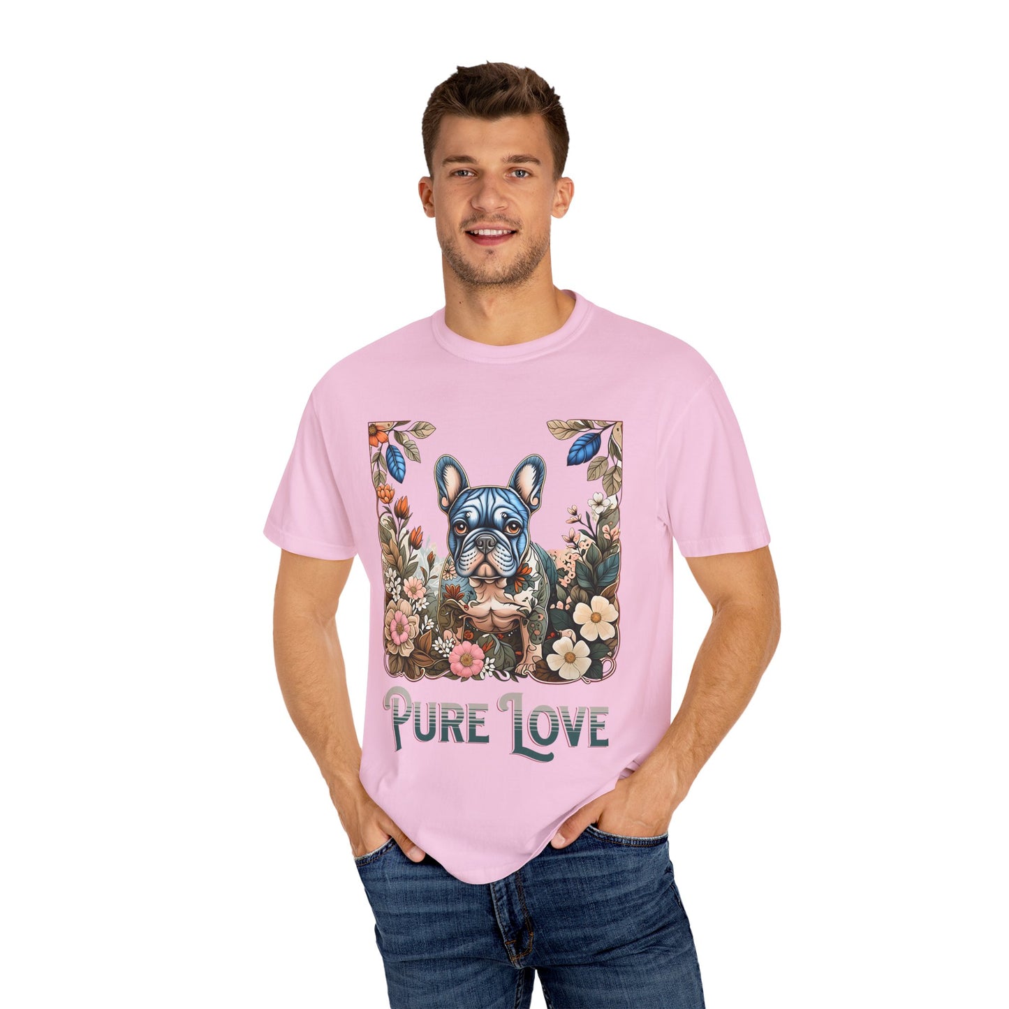 Pure Love Unisex Garment-Dyed T-Shirt - Perfect for Dog Lovers