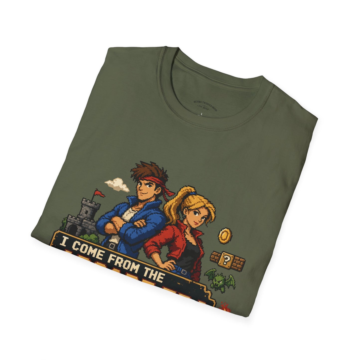 Retro Arcade Era T-Shirt — Pixel RPG Game Tribute