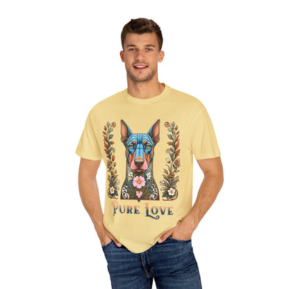 Unisex Pure Love Dog T-shirt - Vibrant Floral Design for Dog Lovers
