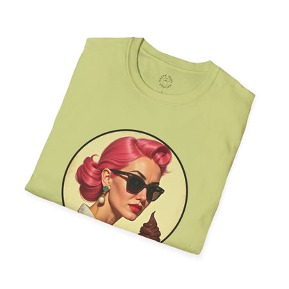 Cool Mama Vintage Graphic Unisex Softstyle T-Shirt,mama,mom and ice cream