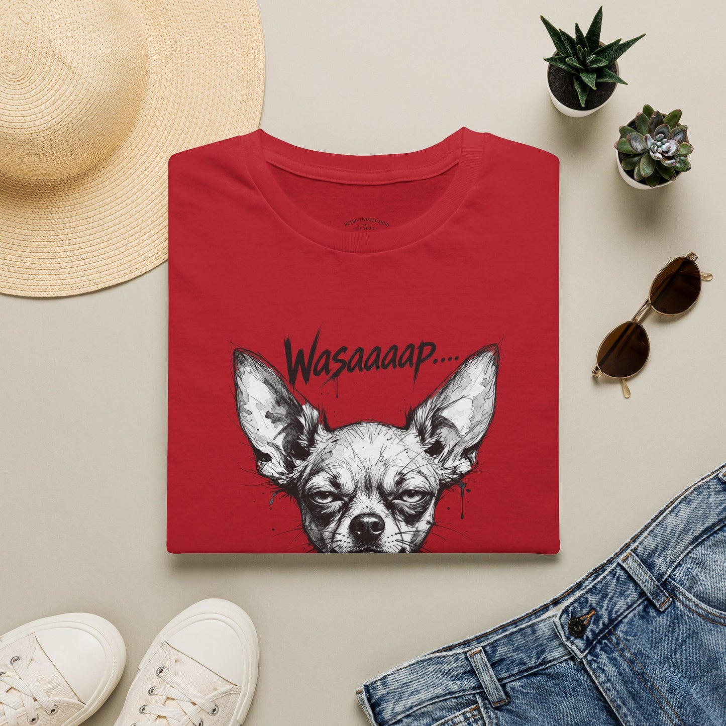 Chihuahua 'Wasaaaap' Graphic T-Shirt — Funny Dog Tee for Pet Lovers