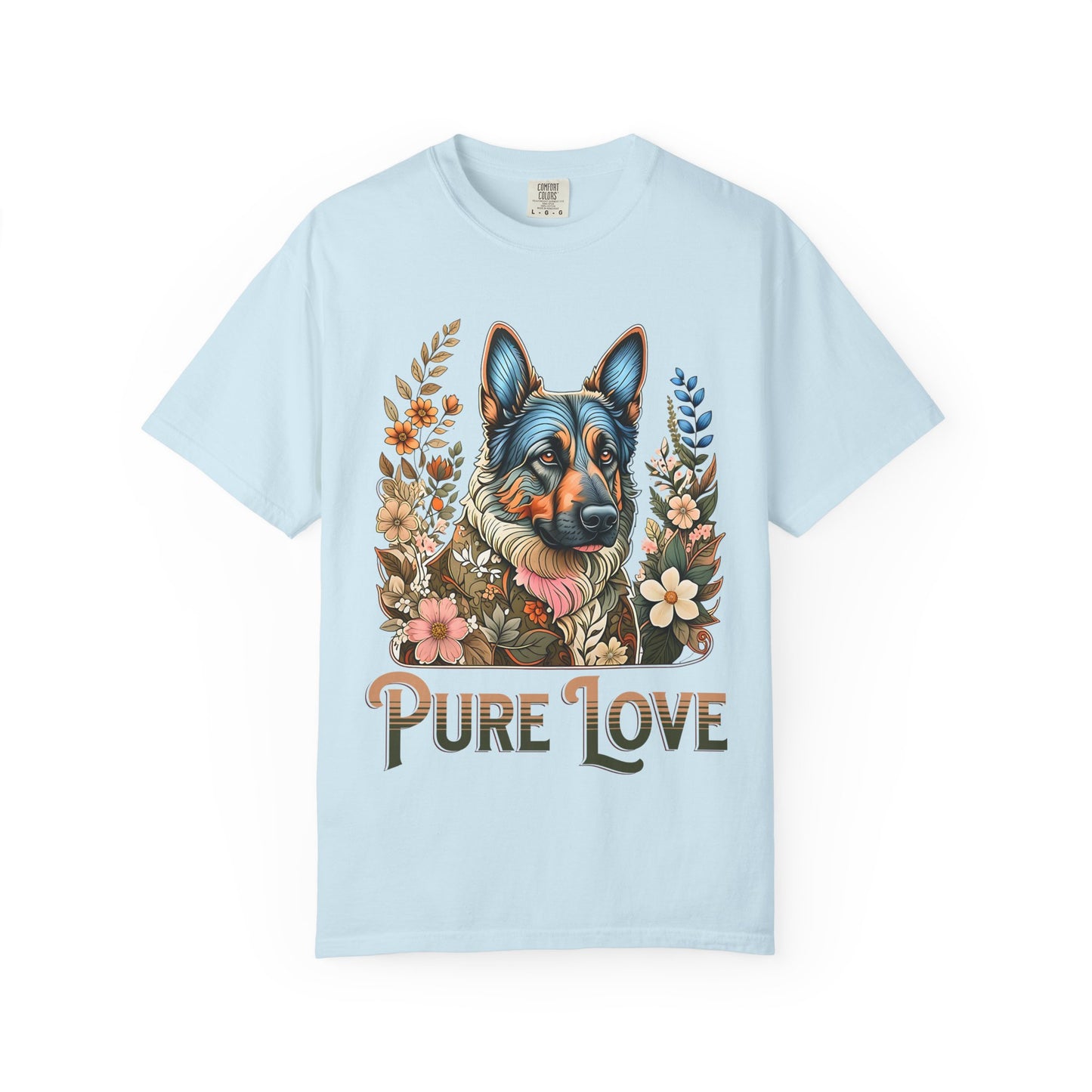 Pure Love Flower-Graphic T-Shirt for Dog Lovers