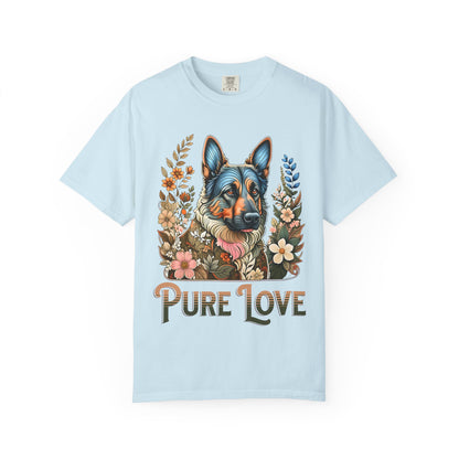 Pure Love Flower-Graphic T-Shirt for Dog Lovers