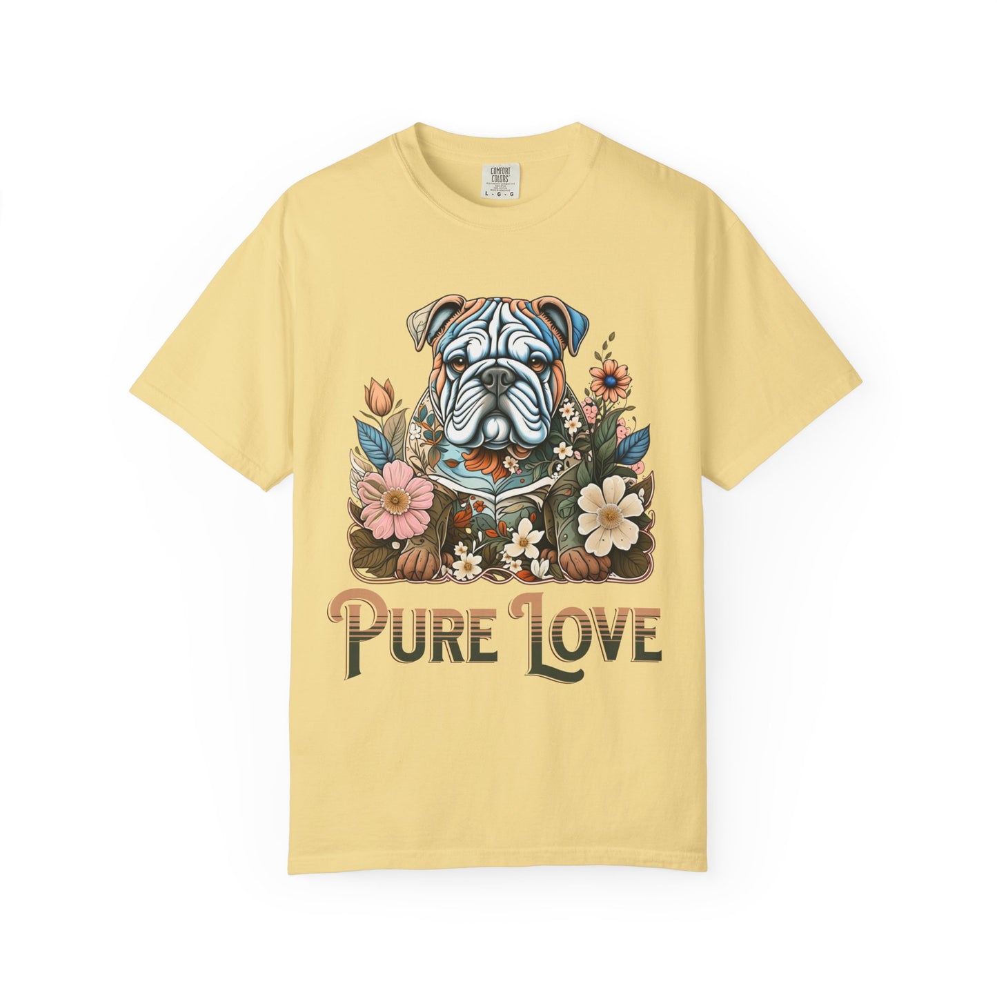 Pure Love Unisex Dog T-Shirt - Floral Graphic Tee for Pet Lovers
