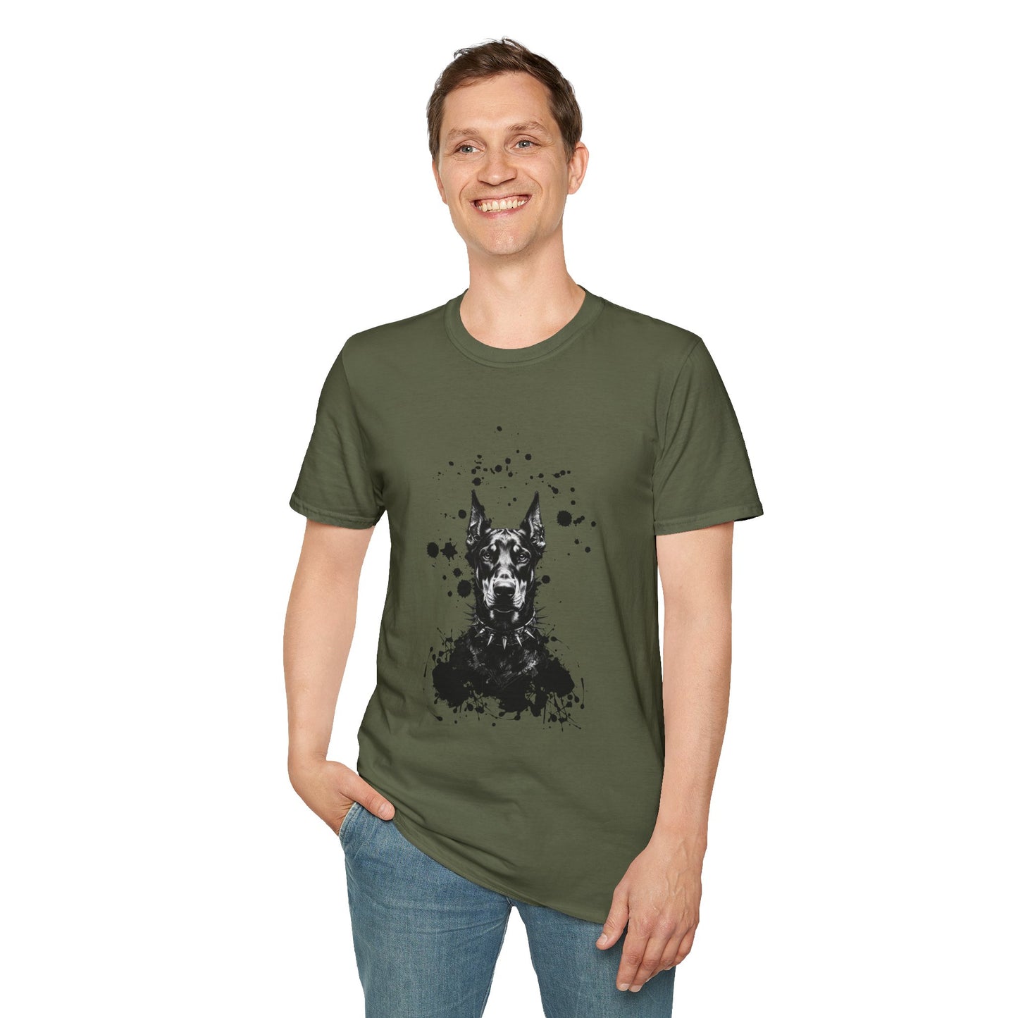 Doberman Ink Splatter T-Shirt