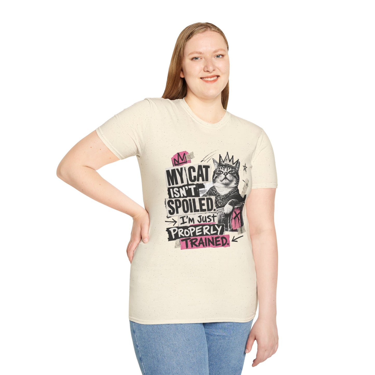 Cat T-Shirt — “My Cat Isn’t Spoiled, I’m Just Properly Trained” Graphic Tee