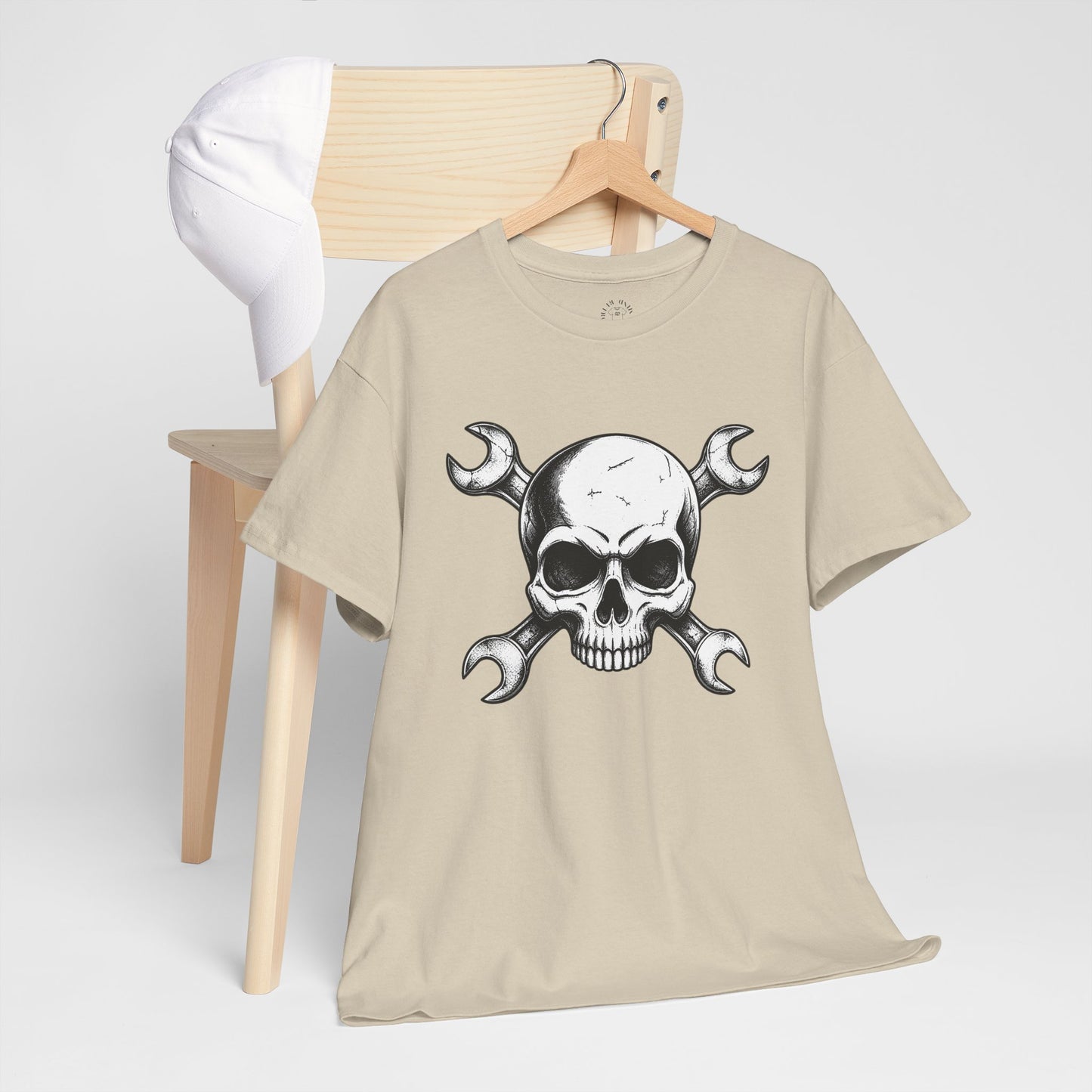 Mechanic Skull Tee — Wrench Crossbones Graphic T-Shirt