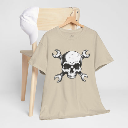 Mechanic Skull Tee — Wrench Crossbones Graphic T-Shirt