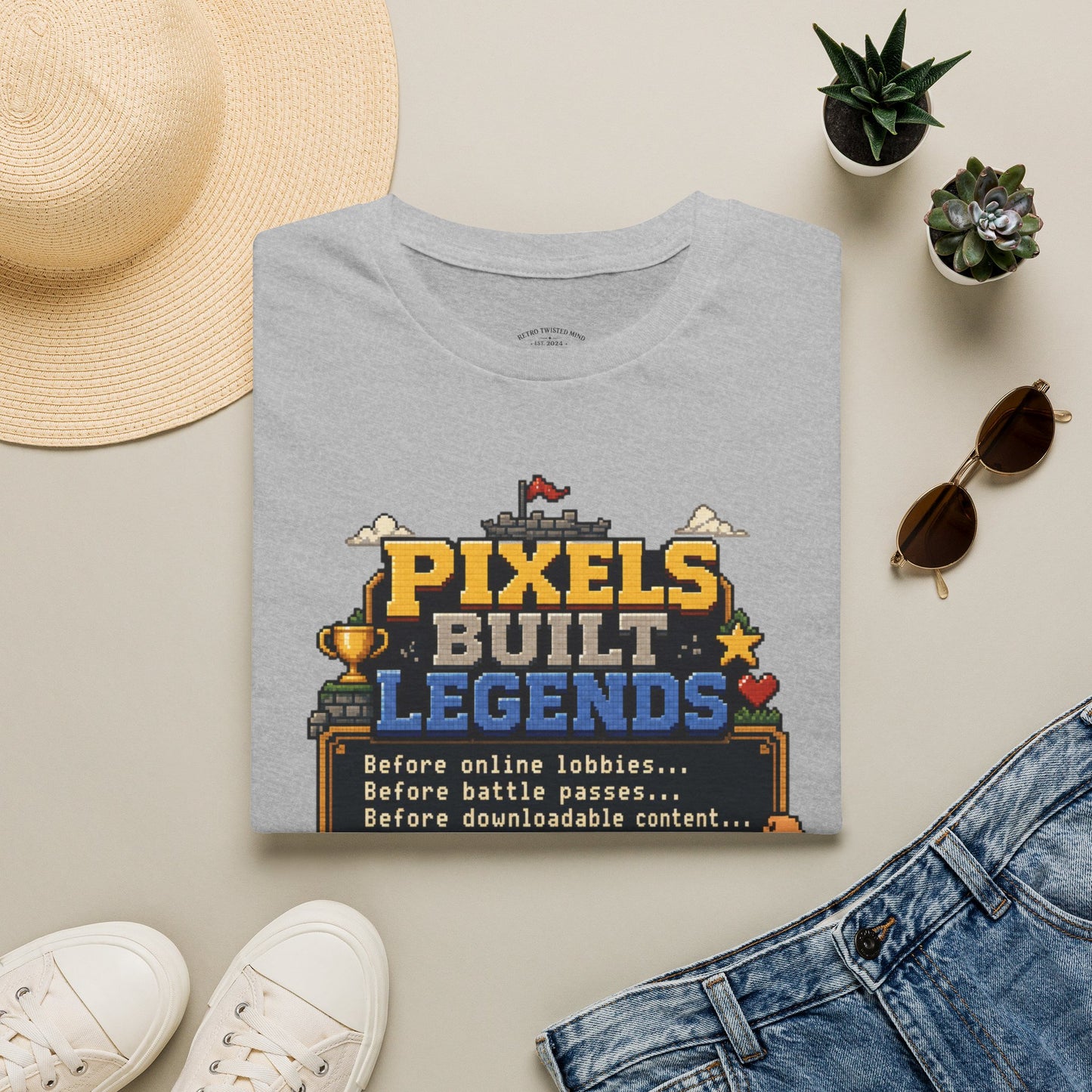 Pixels Built Legends T‑Shirt — Retro Gaming Nostalgia Tee