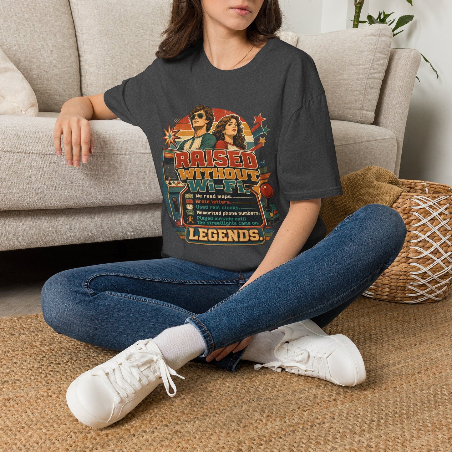 Raised Without Wi‑Fi T-Shirt — Retro 'Legends' Vintage Graphic Tee
