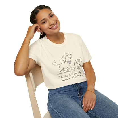 Less Scrolling, More Strolling Dog T-Shirt