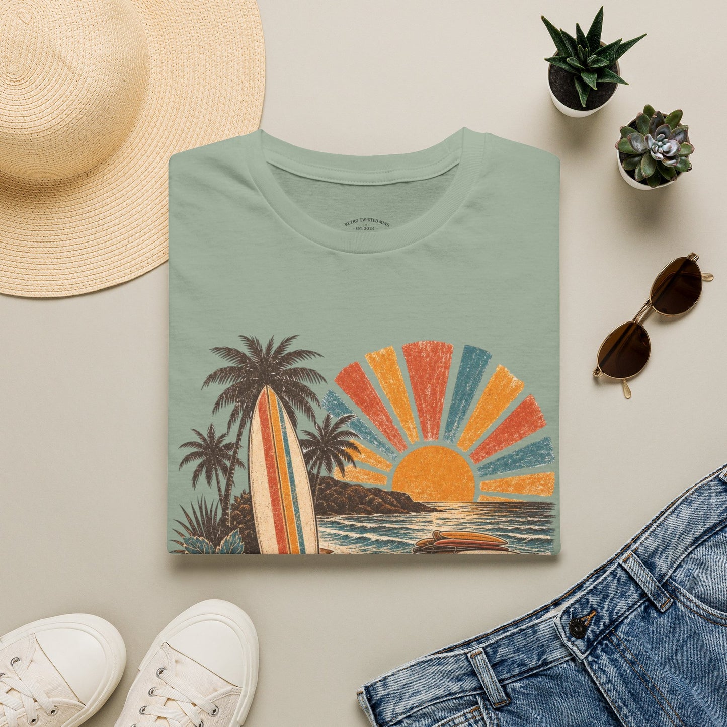 Retro Surf Sunset T-Shirt