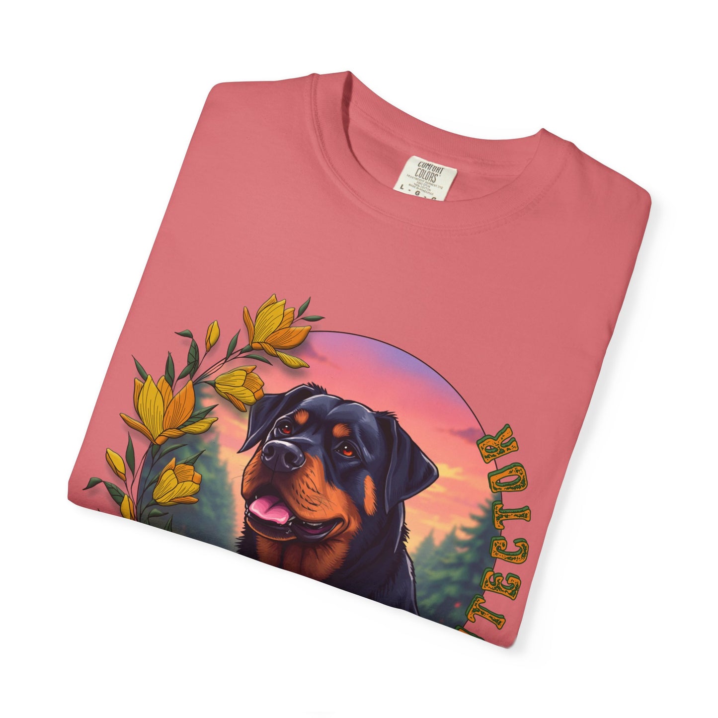 Gentle Protection Unisex Garment-Dyed T-shirt | Dog Lover Gift | Floral Design